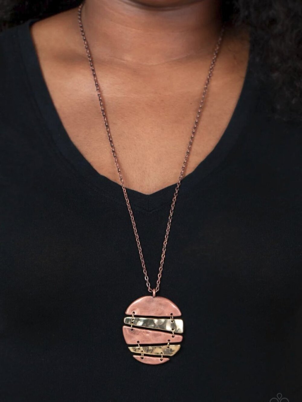 Paparazzi Jewelry Accessories - Shattered Sunset - Copper Necklace - Vintage
